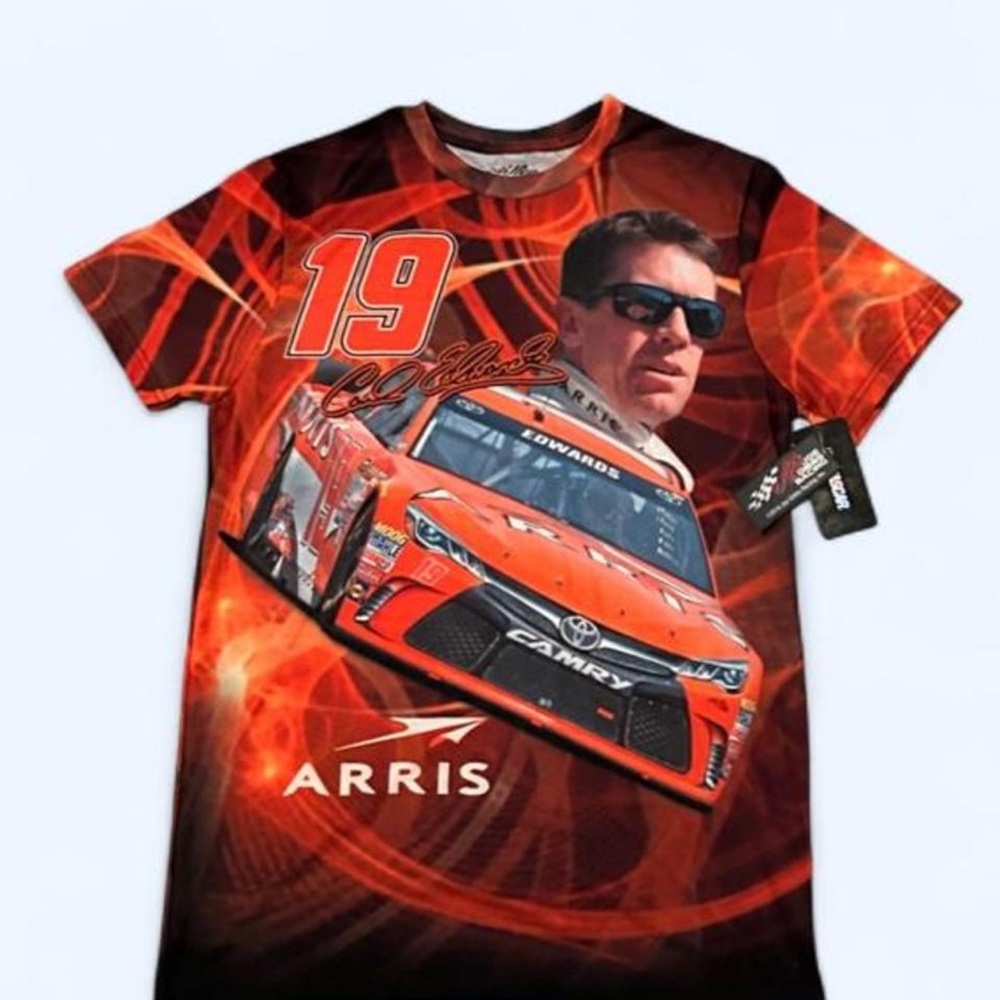NASCAR 2015 Carl Edward’s Red/Orange Mens T-Shirt Size Small New